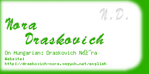 nora draskovich business card